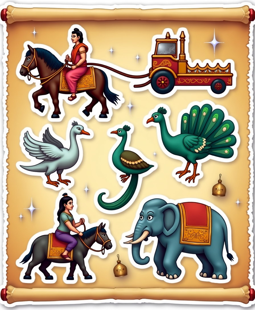 Indian Gods - Religious - Stickers Sheet v15